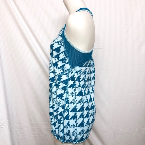 Adidas Teal and Light Blue Geo Print Tank Top - Picture 2 of 4